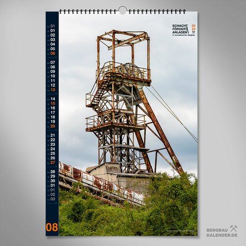 2. Bergbaukalender Schachtfrderanlagen im europischen Bergbau 2023 / Wandkalender
